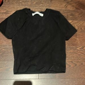 Small plain black cropped top from Zara